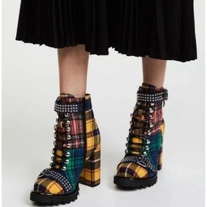 NEW Jeffrey Campbell Lilith plaid boots